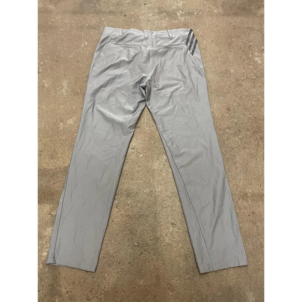 Adidas Pants‎ Mens 30x30 Gray Golf Chino Stretch 3-Stripes Logo Performance Tech
